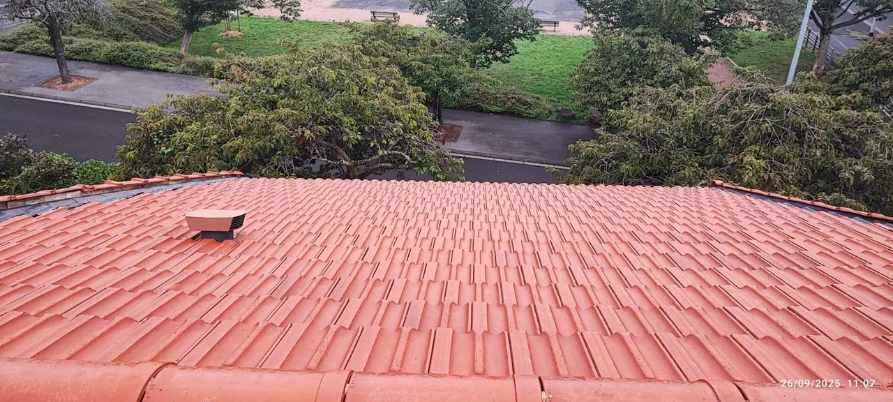 Vue d'ensemble de chantier toiture