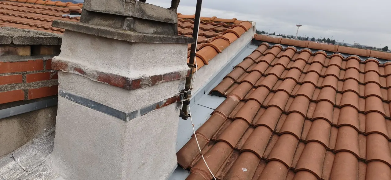 Vue d'ensemble de chantier toiture