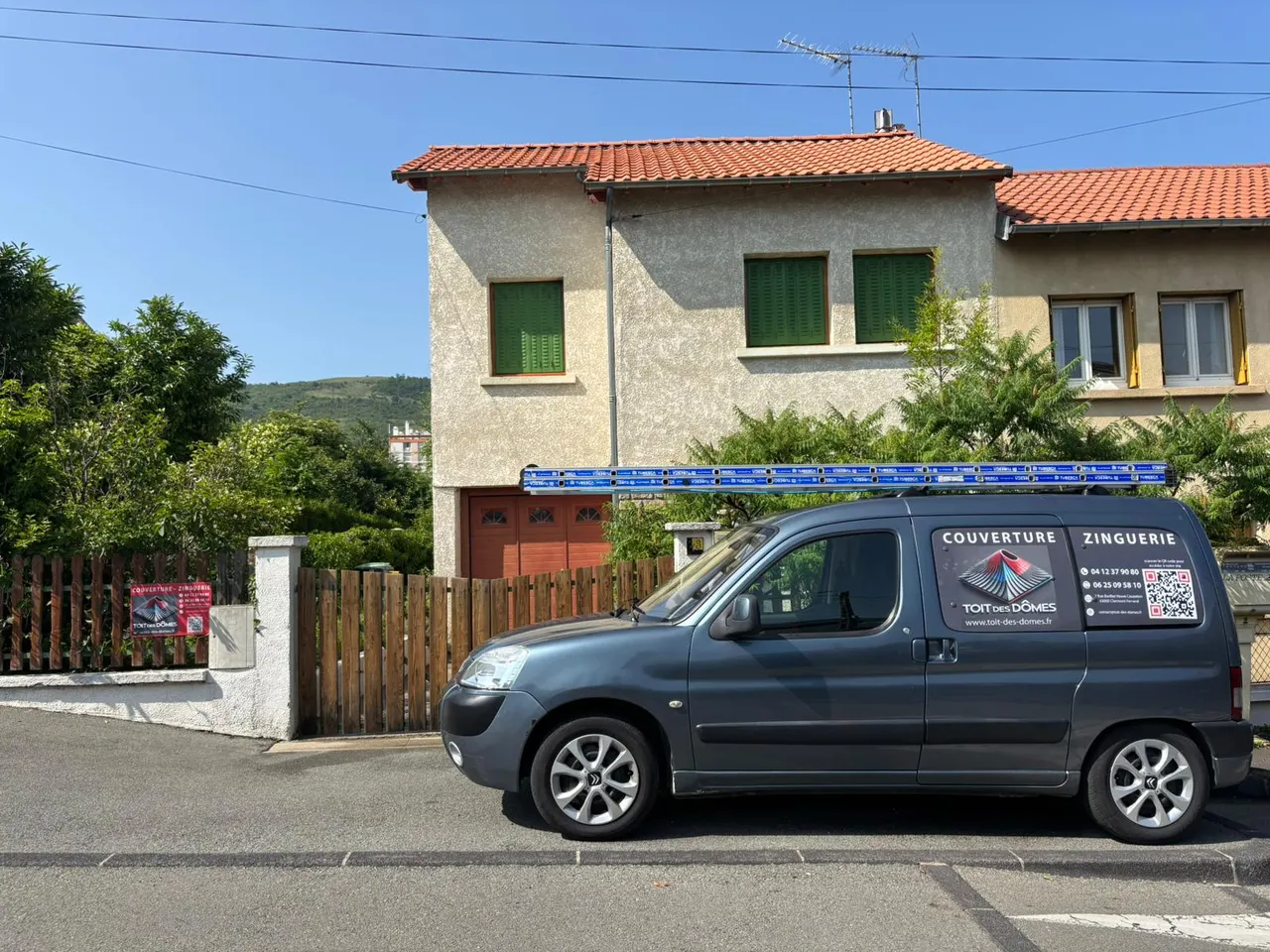 Vue d'ensemble de chantier toiture