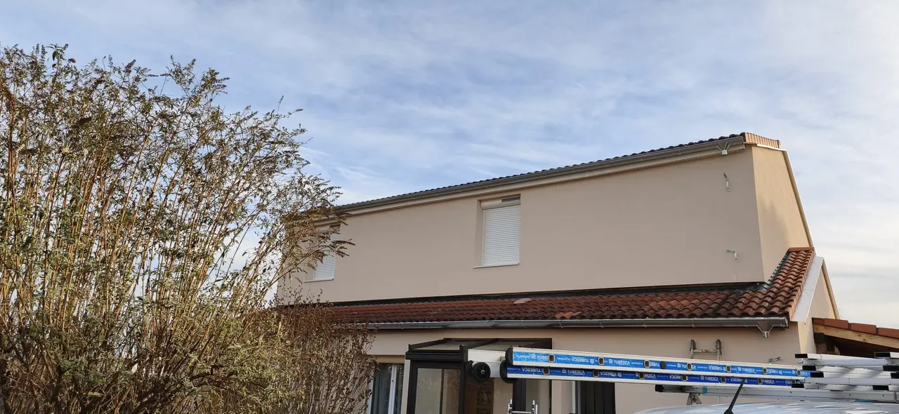 Vue d'ensemble de chantier toiture