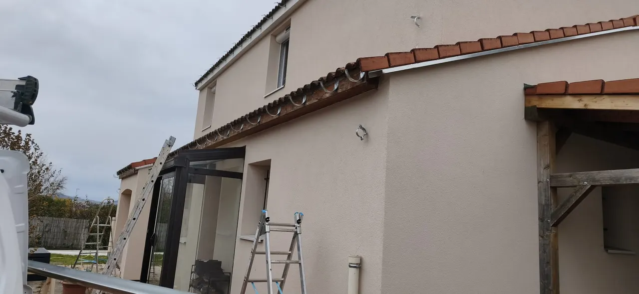 Vue d'ensemble de chantier toiture