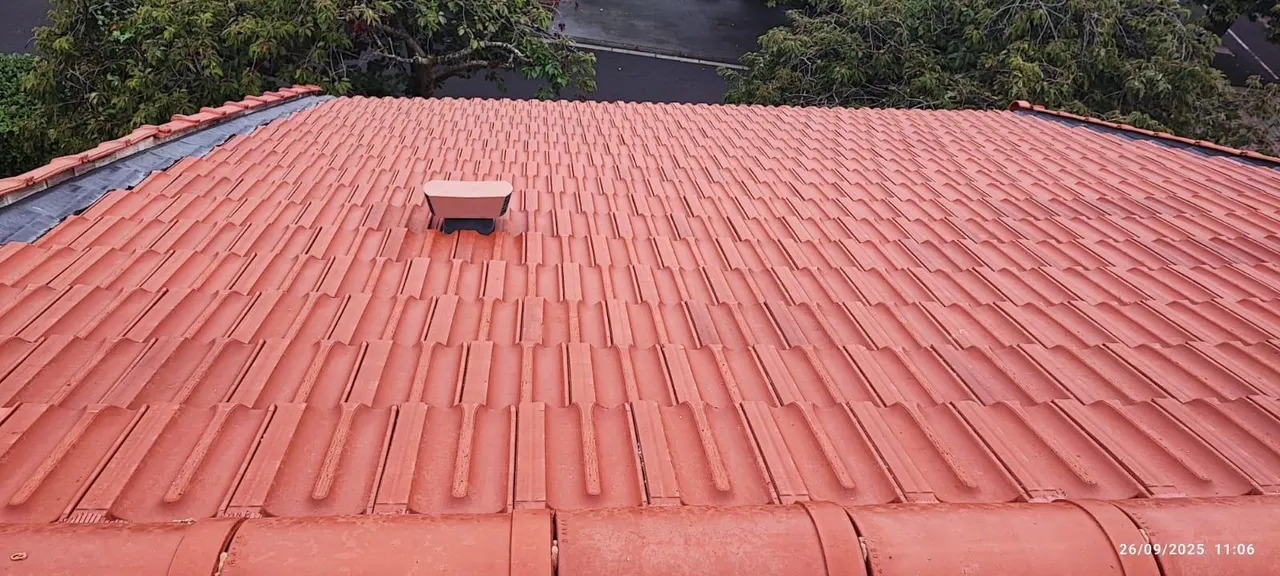 Vue d'ensemble de chantier toiture