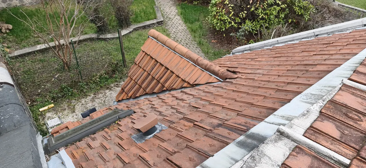 Vue d'ensemble de chantier toiture