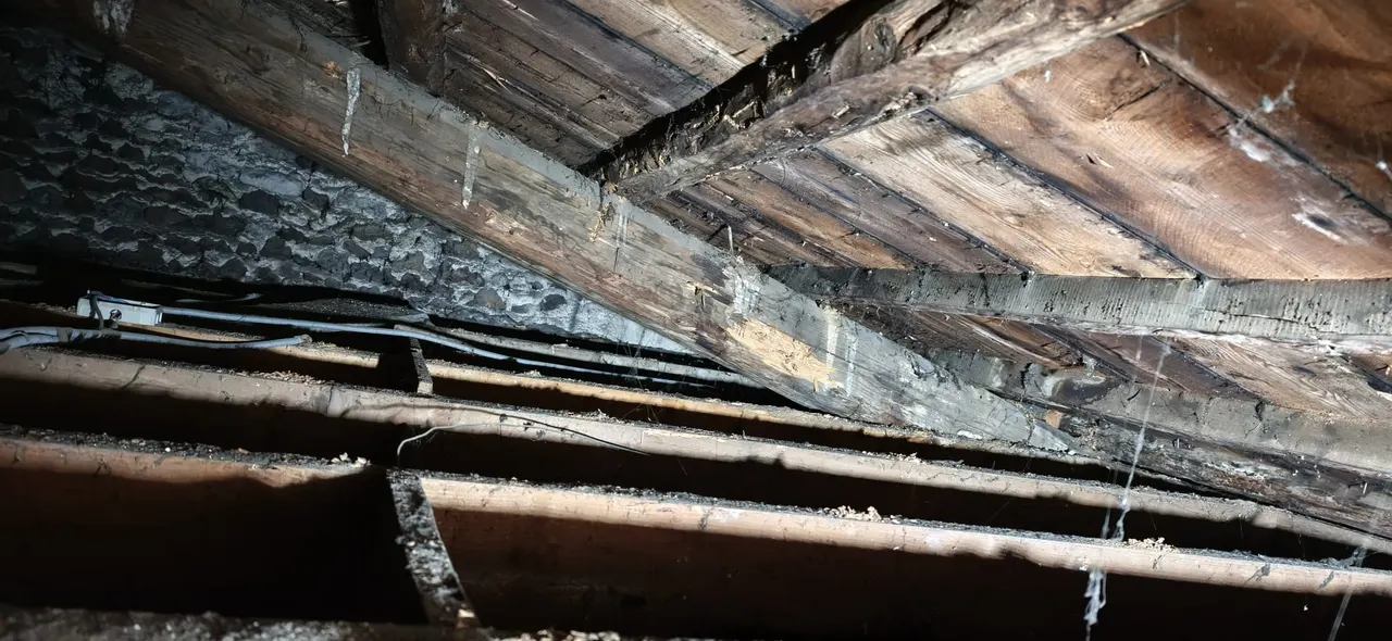 Vue d'ensemble de chantier toiture