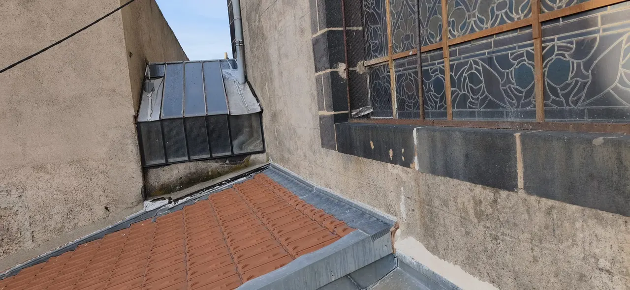 Vue d'ensemble de chantier toiture