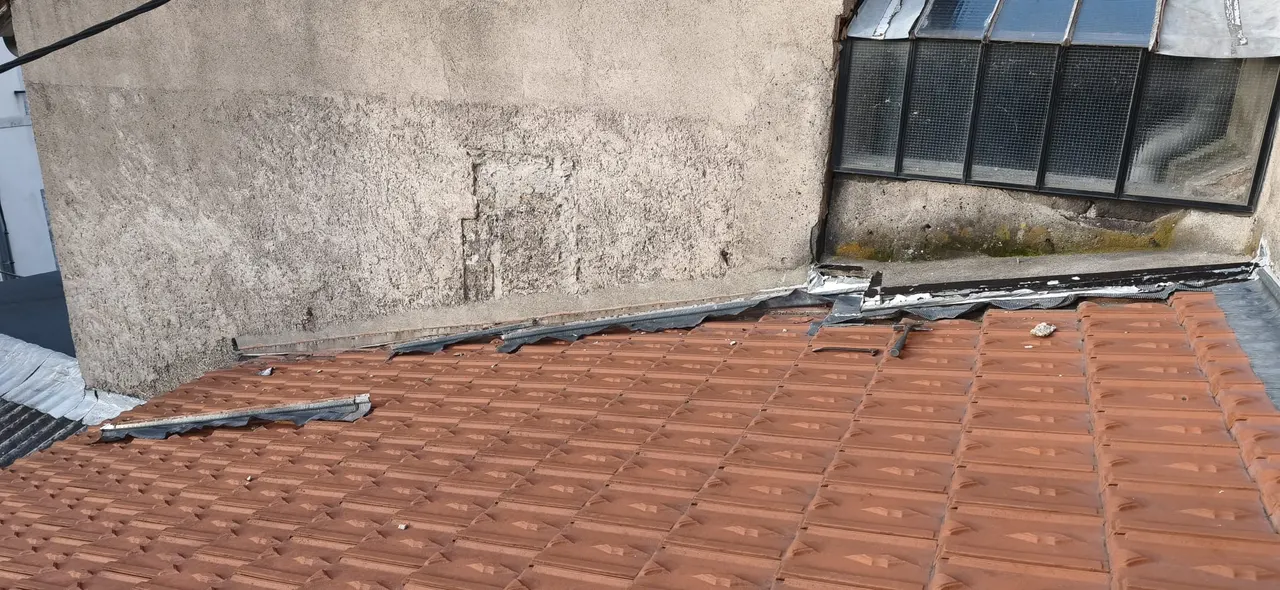 Vue d'ensemble de chantier toiture