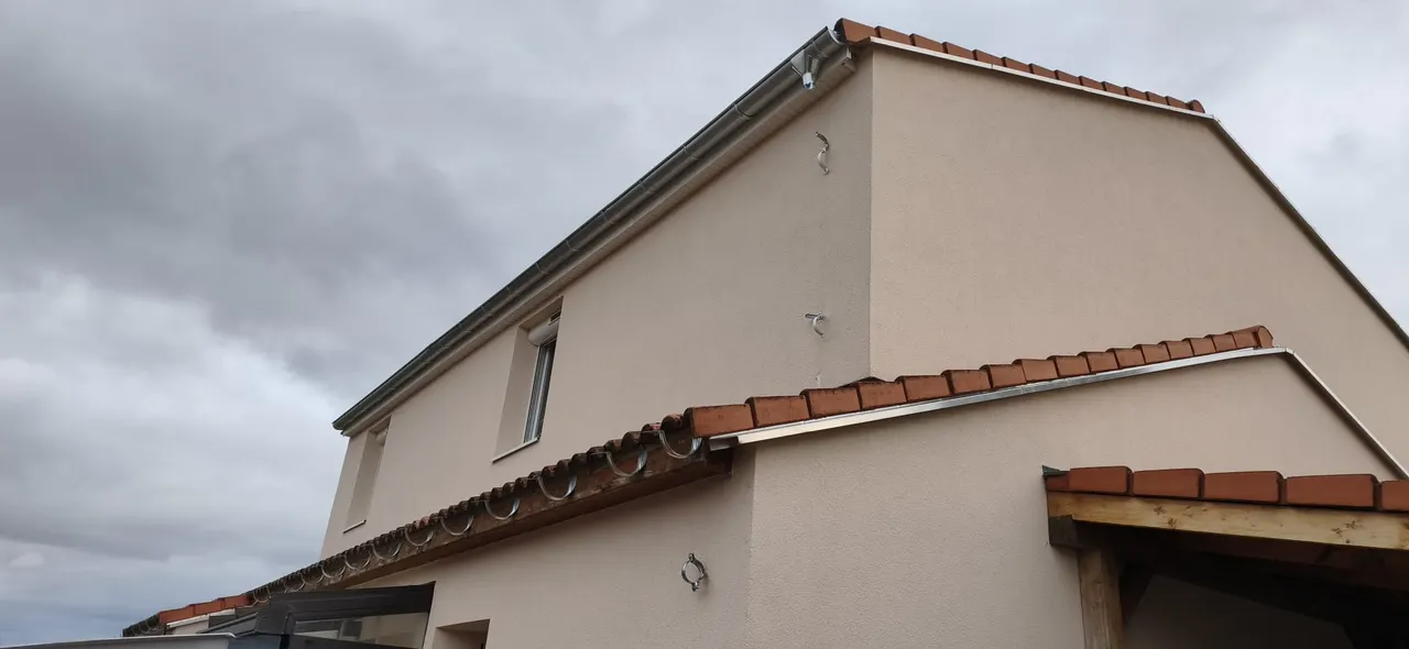 Vue d'ensemble de chantier toiture