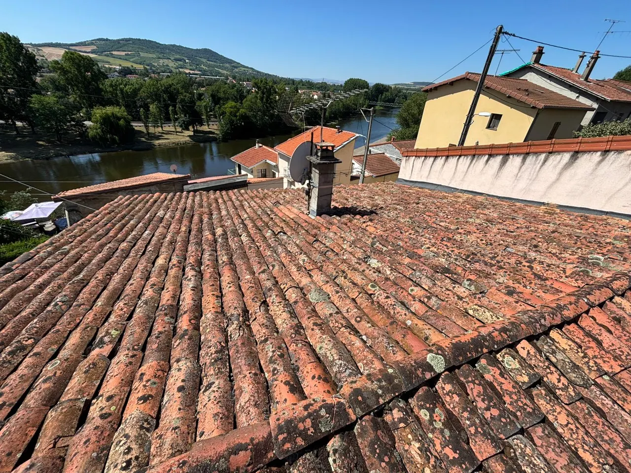 Vue d'ensemble de chantier toiture