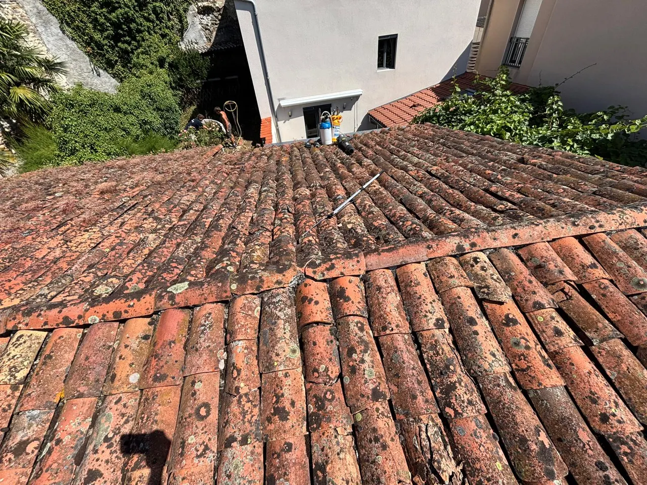 Vue d'ensemble de chantier toiture