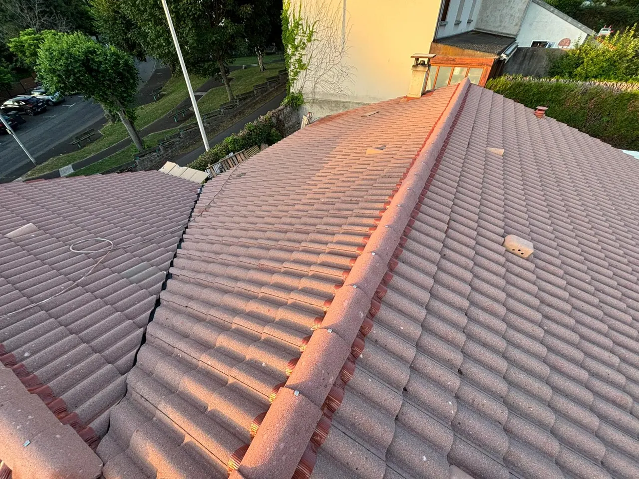 Vue d'ensemble de chantier toiture