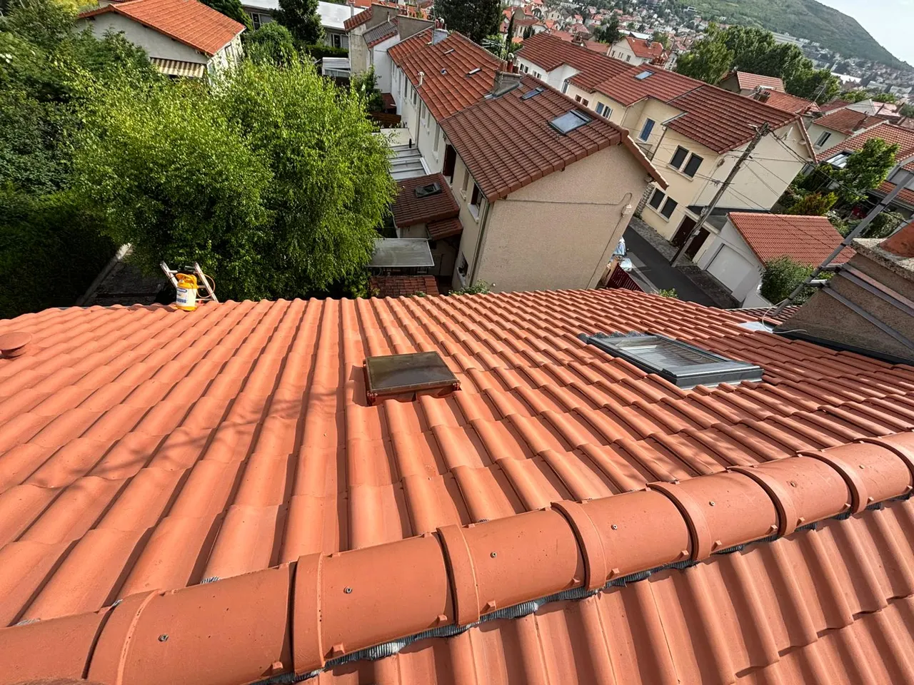 Vue d'ensemble de chantier toiture