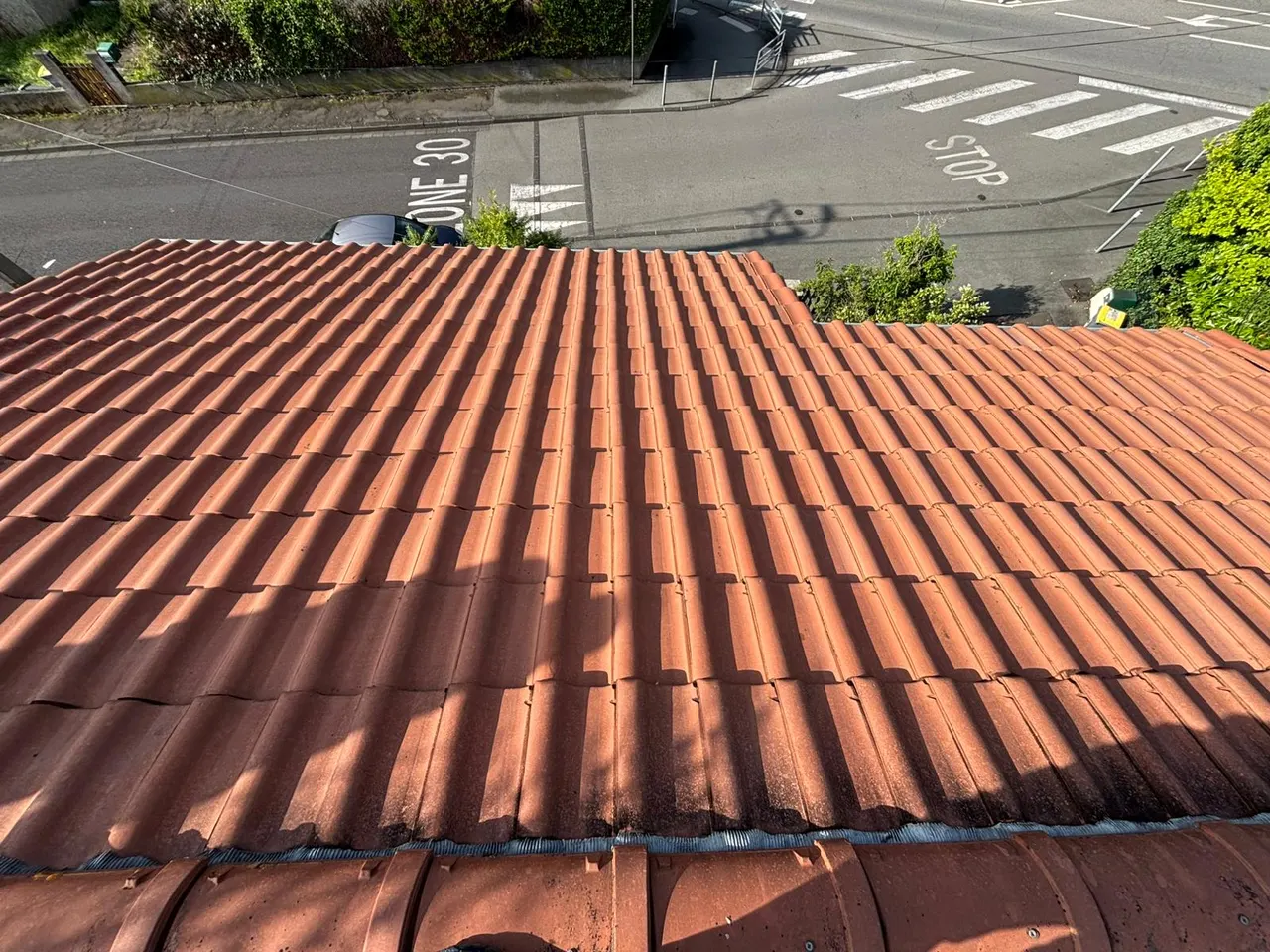 Vue d'ensemble de chantier toiture