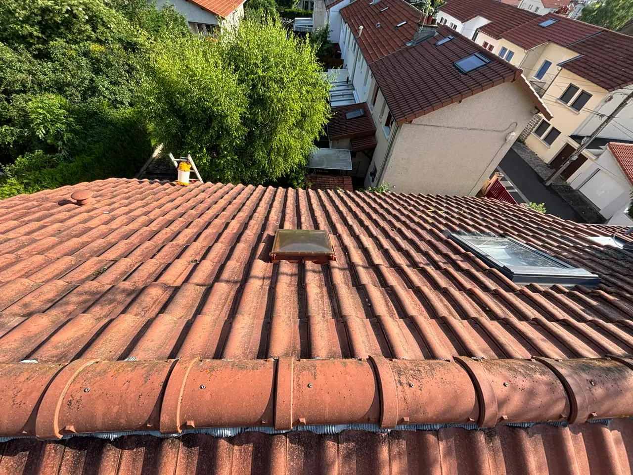 Vue d'ensemble de chantier toiture