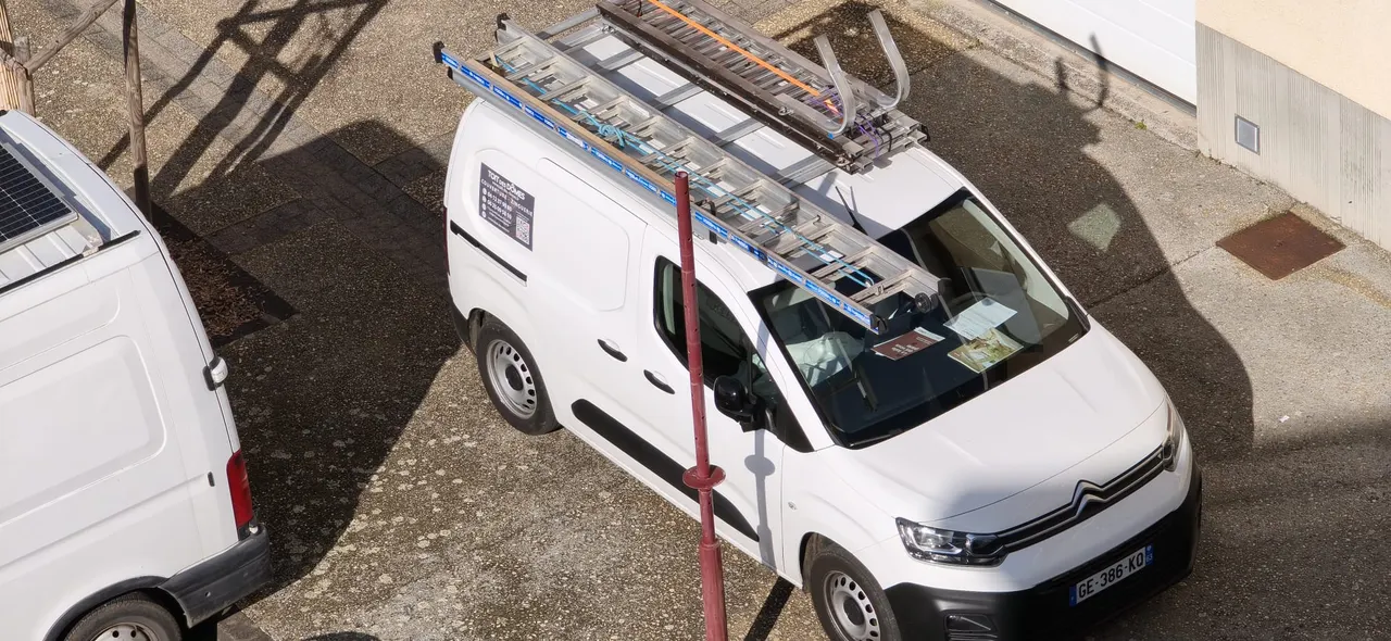 Vue d'ensemble de chantier toiture