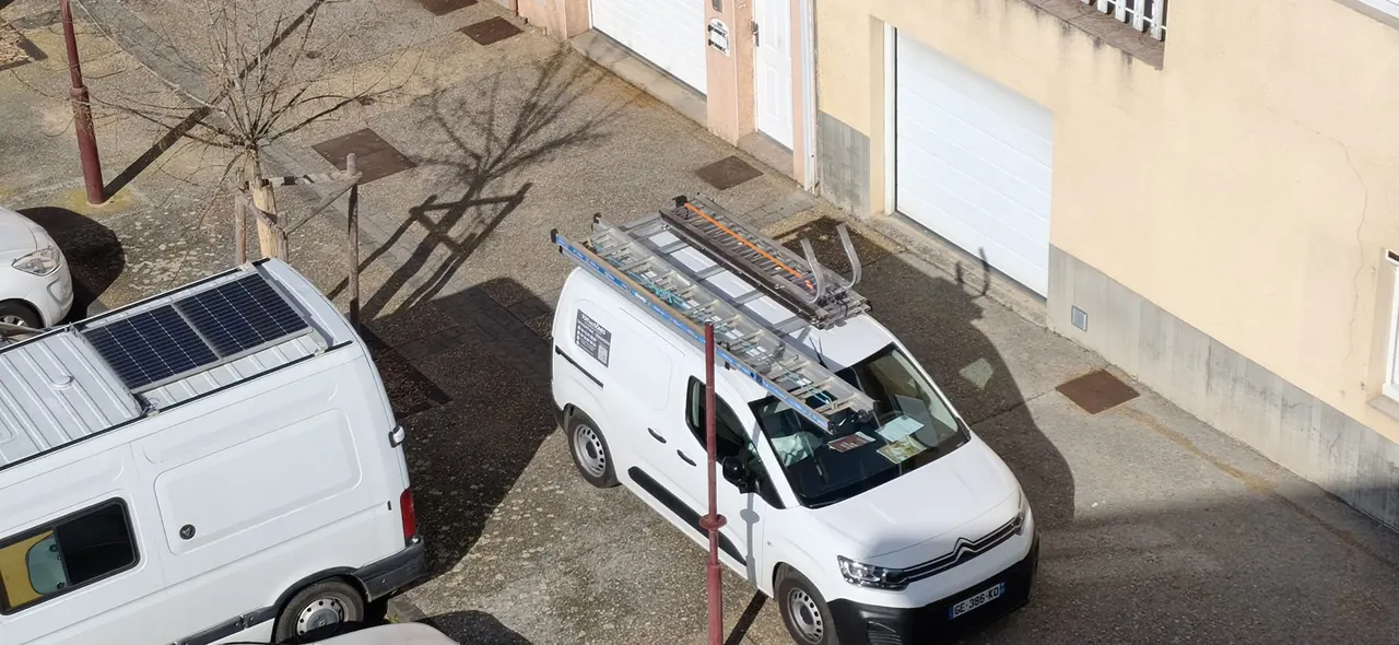 Vue d'ensemble de chantier toiture