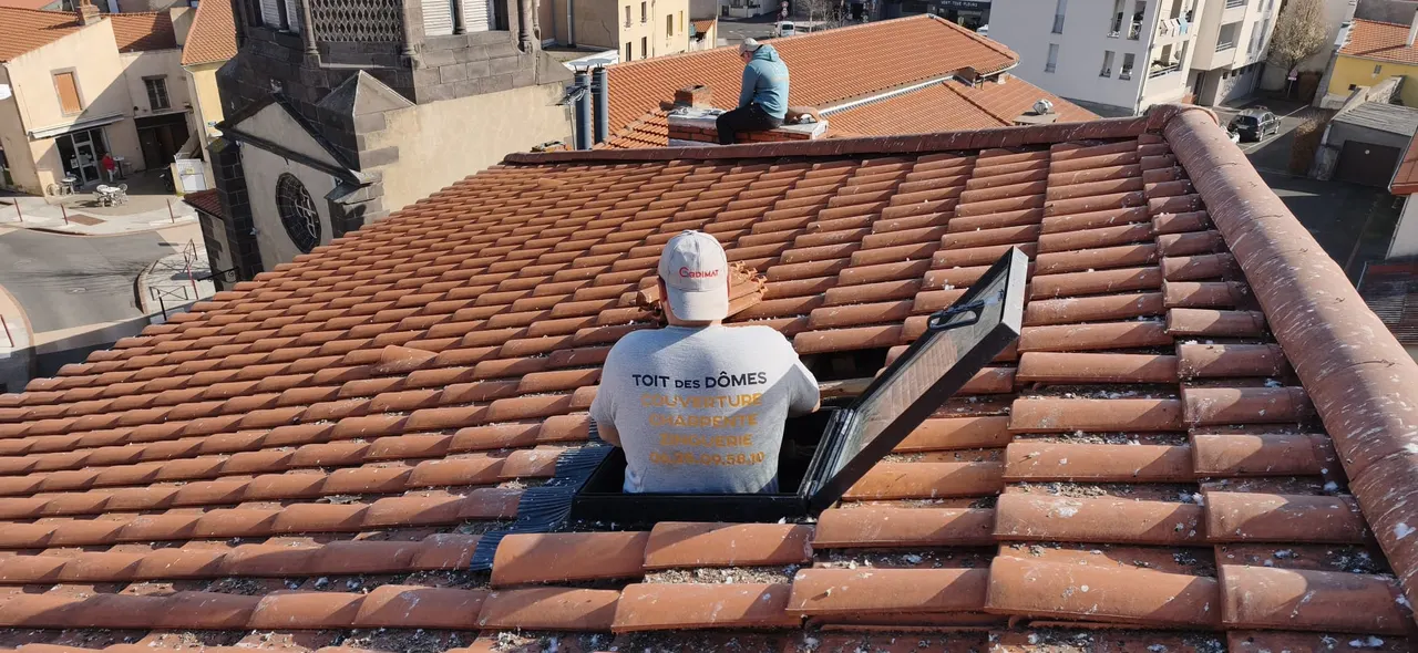 Vue d'ensemble de chantier toiture