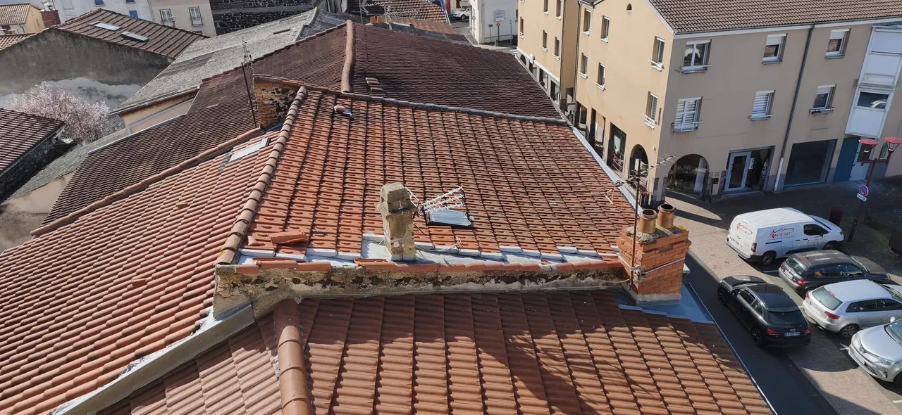 Vue d'ensemble de chantier toiture