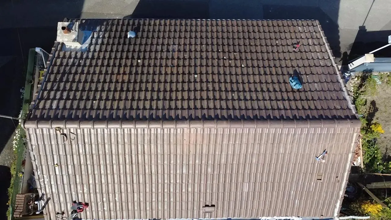 Vue d'ensemble de chantier toiture